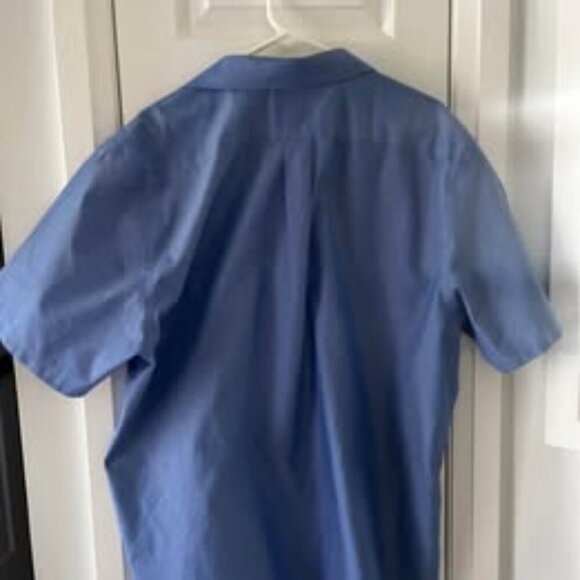 Denver Haynes Men Short Sleeve Button Up Shirt Blue Cotton Blend Size XL Casual - Picture 4 of 5